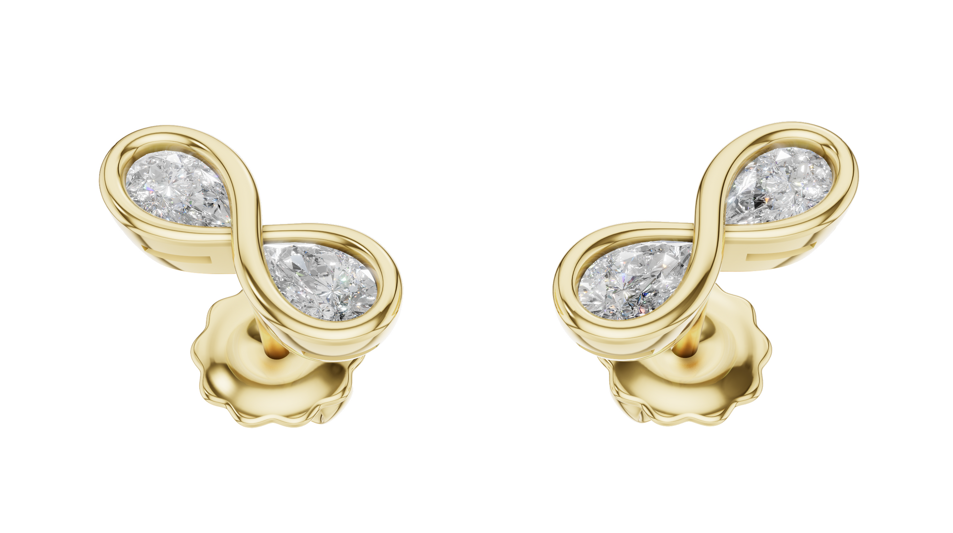 Pearfinity Studs - Lab Diamonds