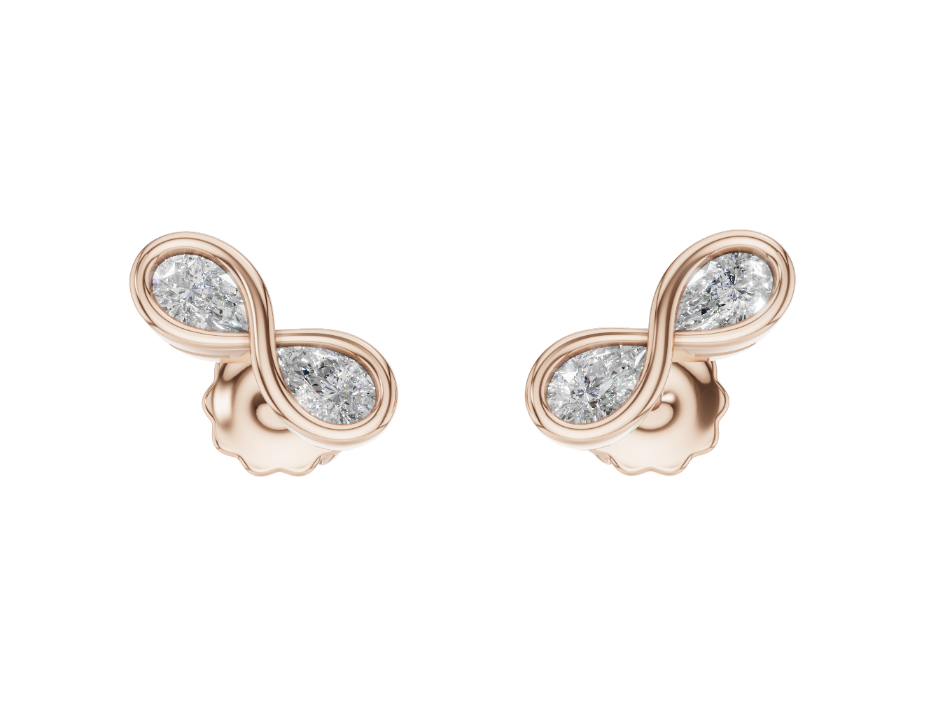 Pearfinity Studs - Lab Diamonds