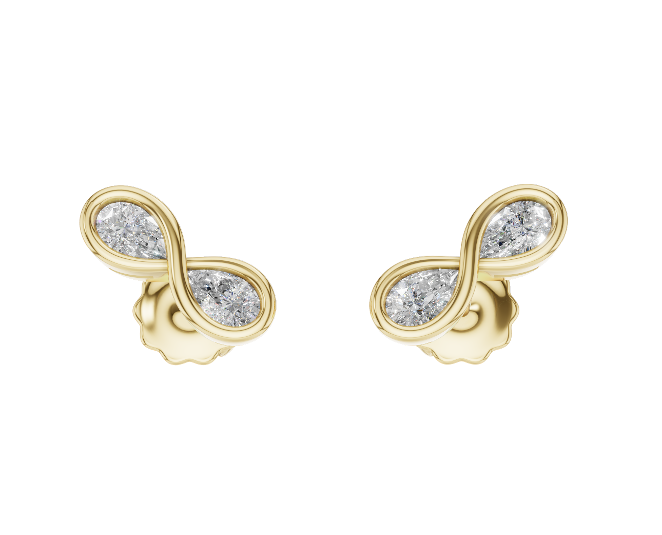 Pearfinity Studs - Lab Diamonds