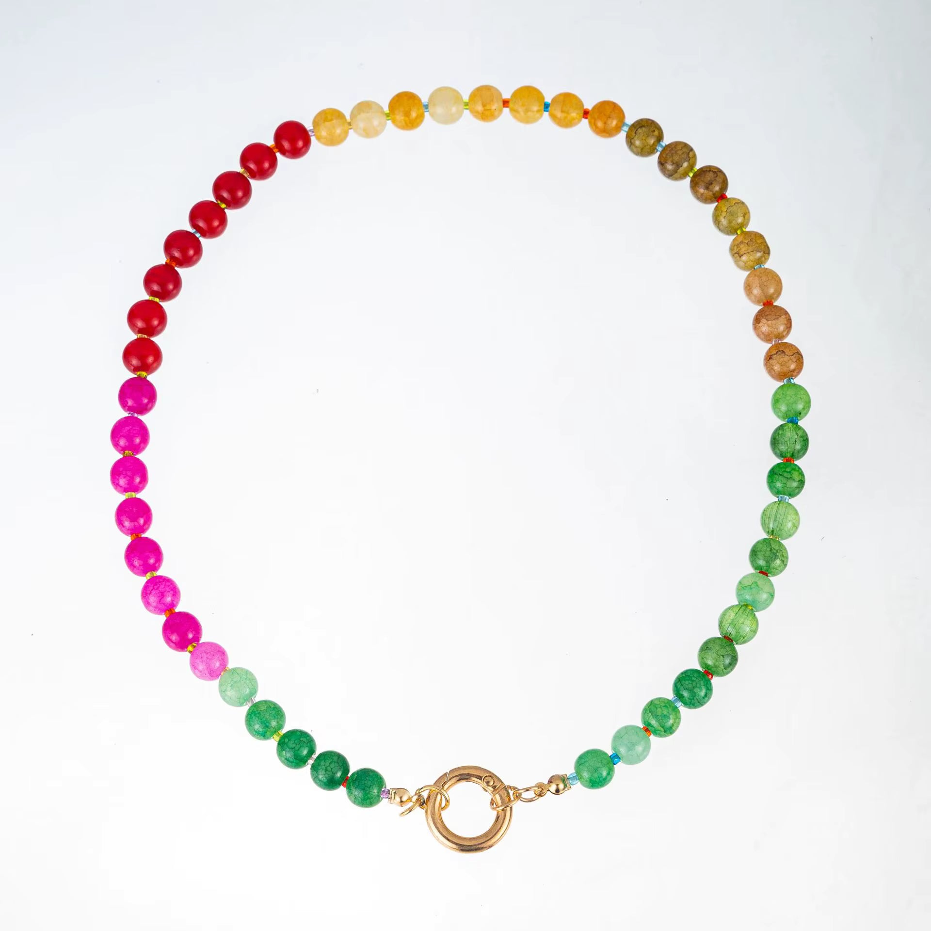 Natural Agate Rainbow Necklace