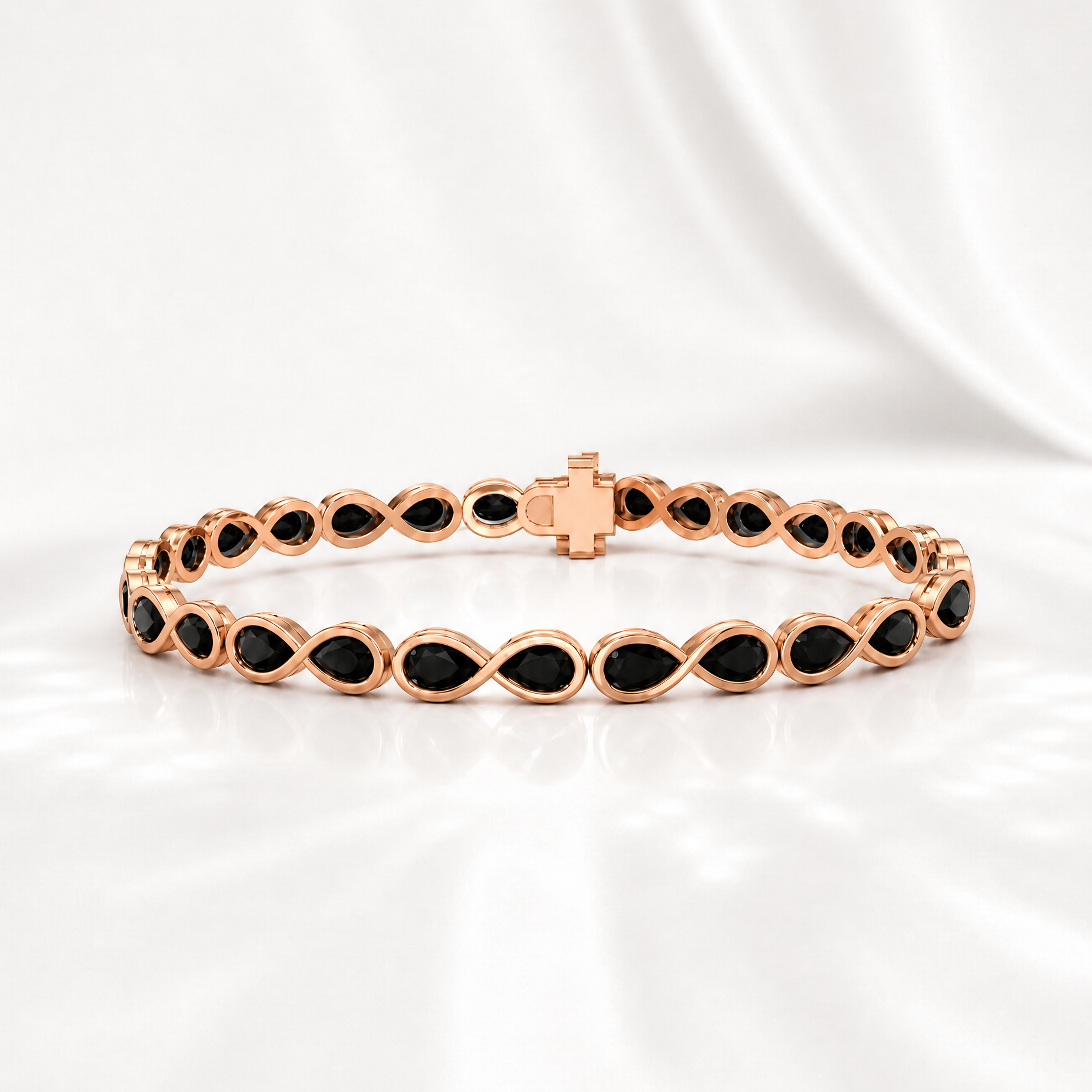 Pearfinity Black Diamond Tennis Bracelet