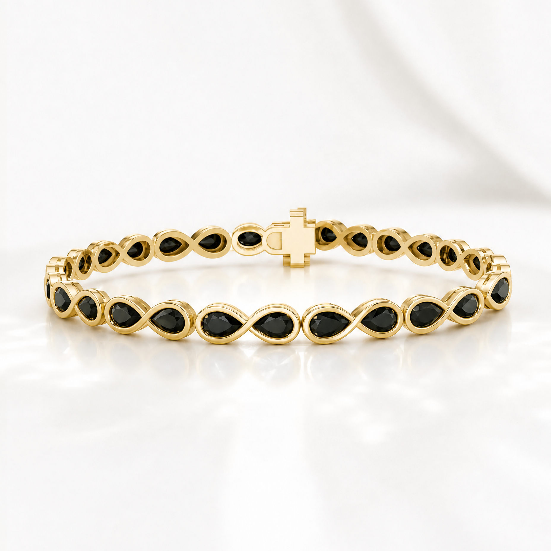 Pearfinity Black Diamond Tennis Bracelet